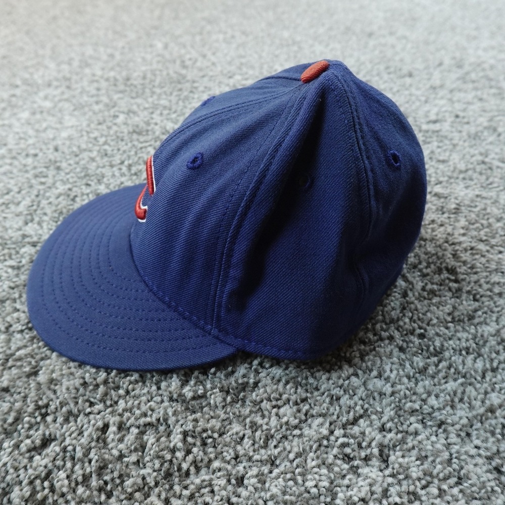 VTG Chicago Cubs Hat Cap Fitted Mens 7 Blue MLB Baseball New Era Wool 90s USA - Picture 3 of 11